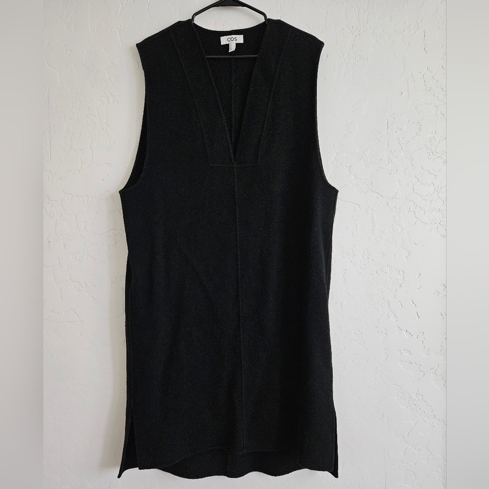 COS Black V-Neck Oversize Dress